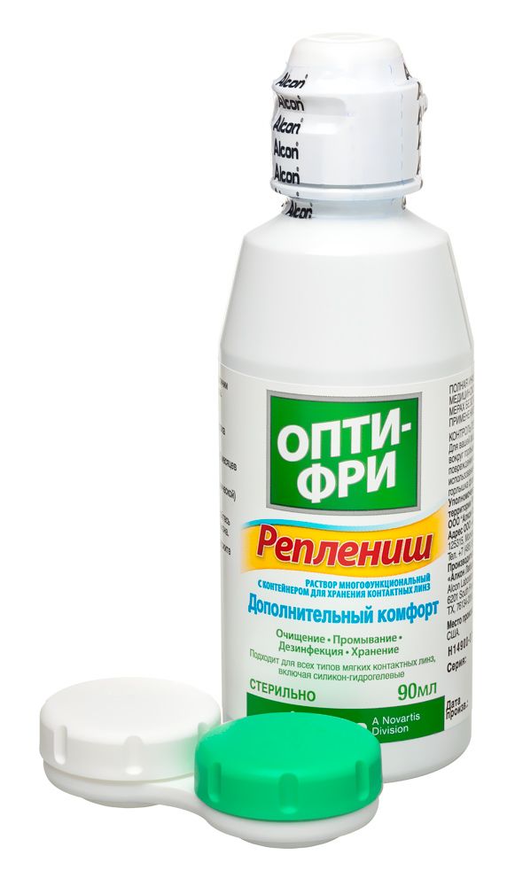 Раствор для контактных линз Опти-Фри Реплениш 90ml - фото флакона